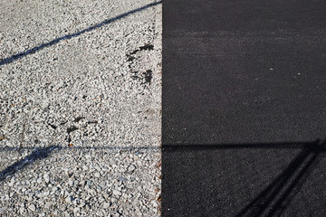 Fototapeta premium 新設している道路のアスファルトと上層路盤