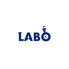 LABO chemical and medical analysis logo and vector icon