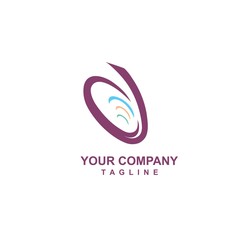 D digital audio logo and vector icon