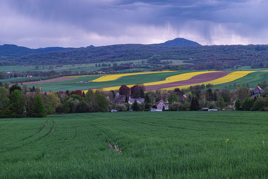 view to the Lausche in Zittau mountains
