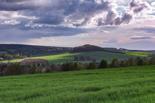 view to the Lausche in Zittau mountains