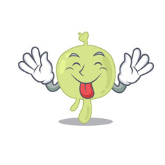 Funny lymph node cartoon design with tongue out face
