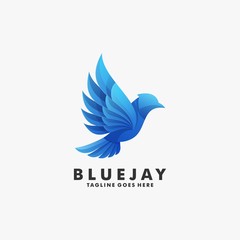 Vector Logo Illustration Bluejay Gradient Colorful Style.
