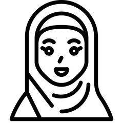 Muslim woman icon, ramadan festival related vector
