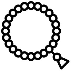 Obraz premium Prayer beads icon, ramadan festival related vector