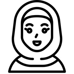 Muslim woman icon, ramadan festival related vector