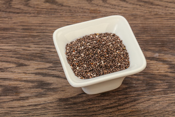 Seasoning chia seeds in the bowl