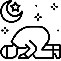 Islamic prayer icon, ramadan festival related vector