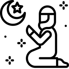 Islamic prayer icon, ramadan festival related vector