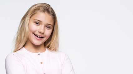 Obraz premium Portrait beautiful smiling girl