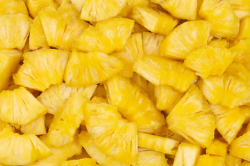 Juicy pineapple slices as background