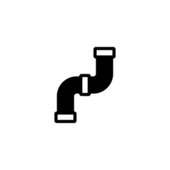 Plumbing pipes vector icon in black solid flat design icon isolated on white background