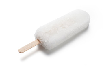 white popsicle isolated on white background