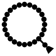Prayer beads icon, ramadan festival related vector