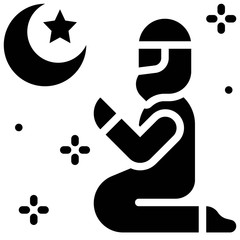 Islamic prayer icon, ramadan festival related vector