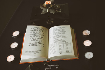 Practical magic and esoteric concept. Magic old European pagan rituals.  
