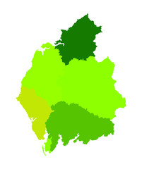 Cumbria map of province in England with states. Symbol of region county in North West England, United Kingdom.