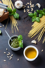 Condiments for cooking italian pasta