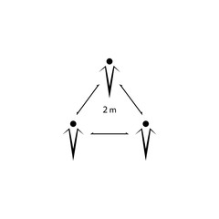 social distance icon vector