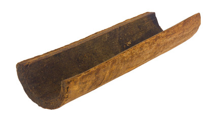 Cinnamon stick isolated on a white background close-up.