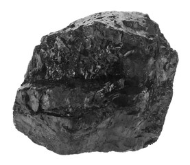Coal isolated on a white background close-up.