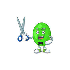 A picture of tetrad tetrad Barber cartoon character working with scissor