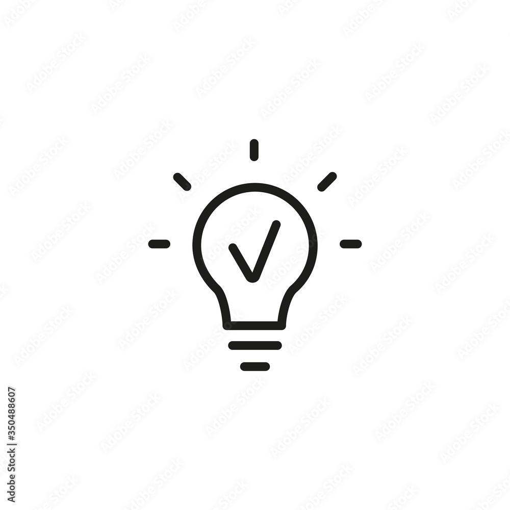 Poster line icon of light bulb. idea, innovation, solution. light concept. can be used for topics like busi
