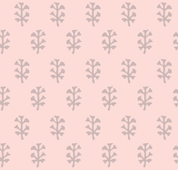 Japanese Nordic Leaf Branch Vector Seamless Pattern