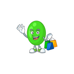 Happy rich tetrad Caricature picture with shopping bags