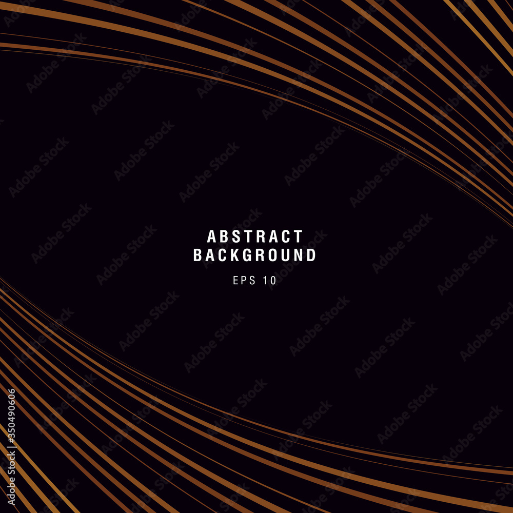 Poster Abstract background with symmetry graphic element. Golden lines twisting to the center of the composition forming texture, cover