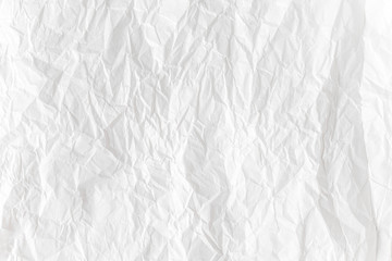 White crumpled paper close up texture background