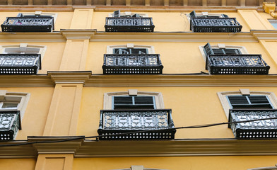 Yellow Old Building in Istanbul, Turkey