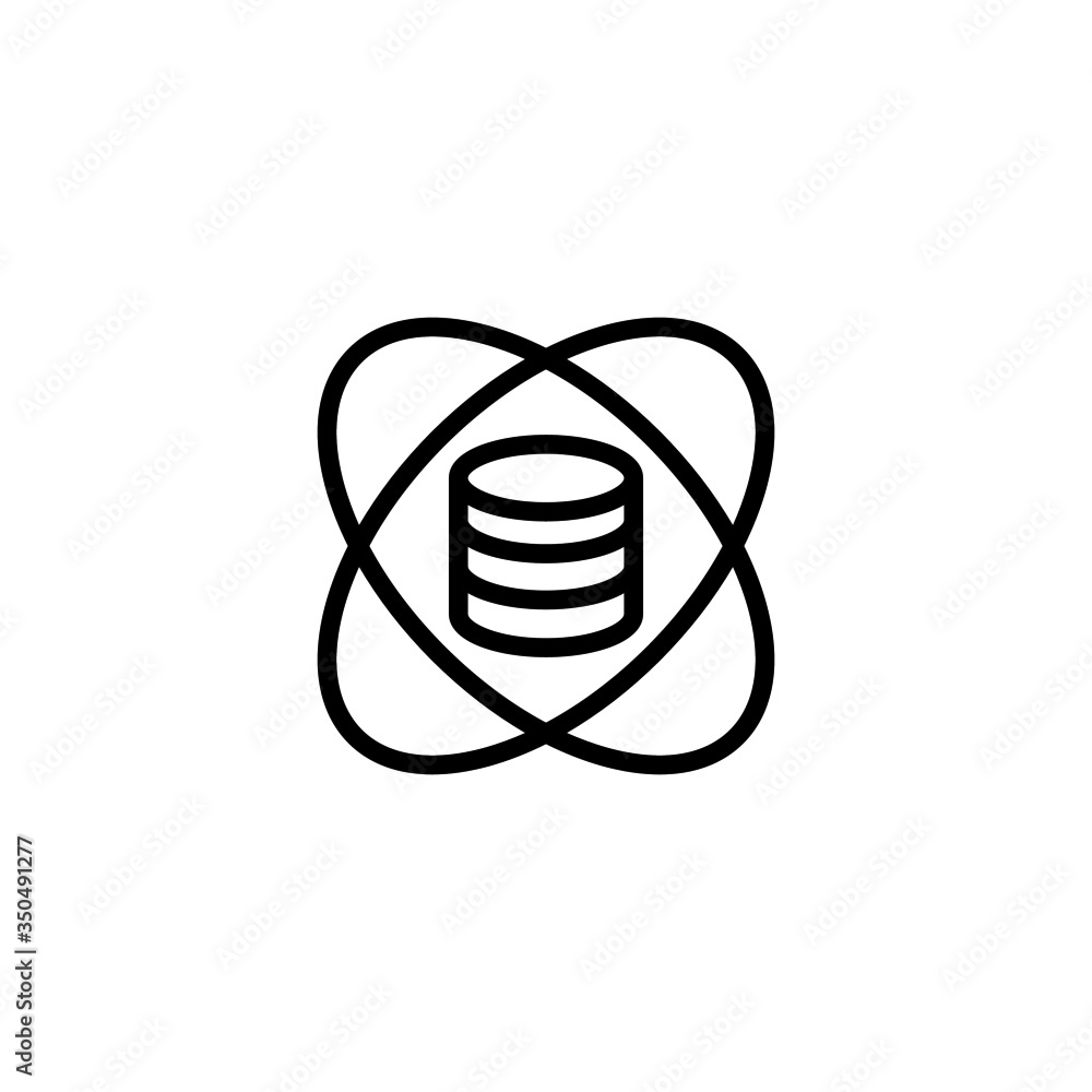 Poster data science icon vector in linear, outline icon isolated on white background