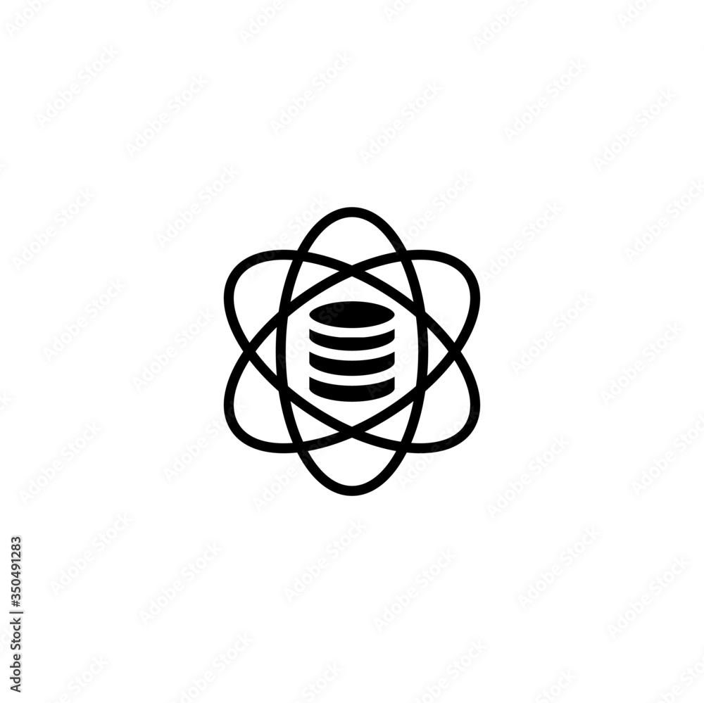 Poster data science icon vector in black solid flat design icon isolated on white background