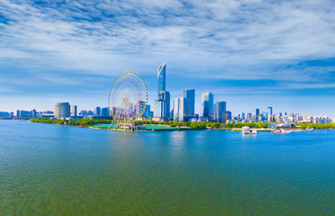 City Scenery of Jinji Lake East CBD, Suzhou City, Jiangsu Province, China
