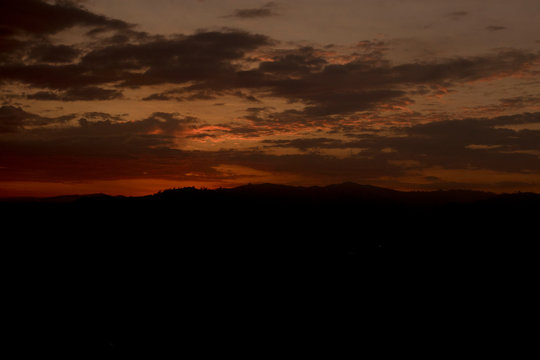 Amazing sunset in the Andes in Ecuador in the community of Guaranda