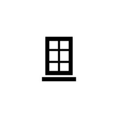 Window icon symbol in black solid flat design icon isolated on white background