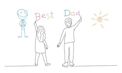 Girl and Boy writing on the wall 