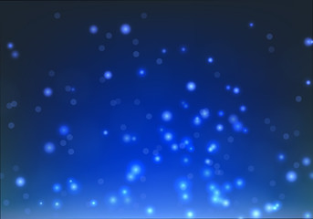 Obraz premium Blue bokeh light background. Sparkle effect with particles. Magic overlay dust. Glitter blur texture.