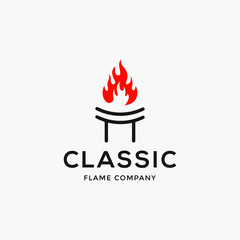 Fire Flame Logo design vector template drop silhouette. Creative Droplet Burn Elegant Bonfire Logotype Fire Logo concept icon.
