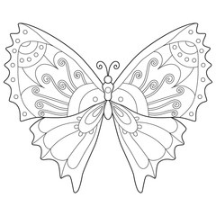 fantasy decorative butterflies anti-stress adult coloring book