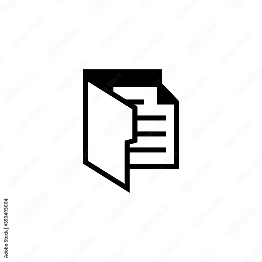 Poster files and folders vector icon in black solid flat design icon isolated on white background