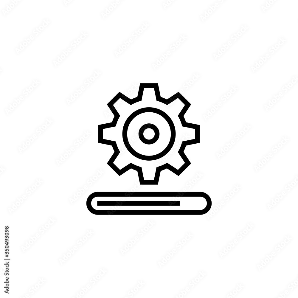 Poster update vector icon in linear, outline icon isolated on white background