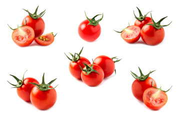 Tomato isolated on white background - fresh tomato healthy vegetable concept