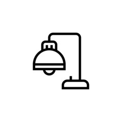 Table lamp vector icon in linear, outline icon isolated on white background