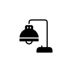 Table lamp vector icon in black solid flat design icon isolated on white background