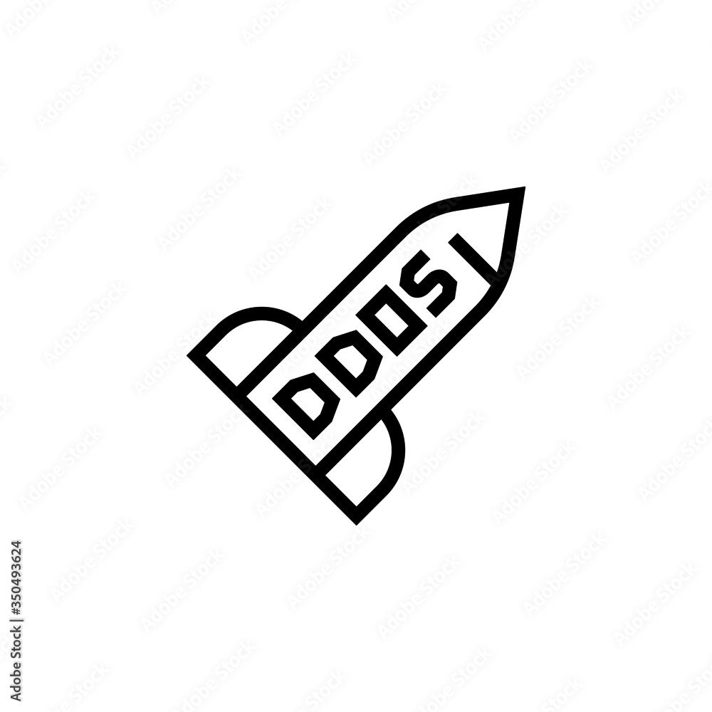 Poster dos attack vector icon in linear, outline icon isolated on white background