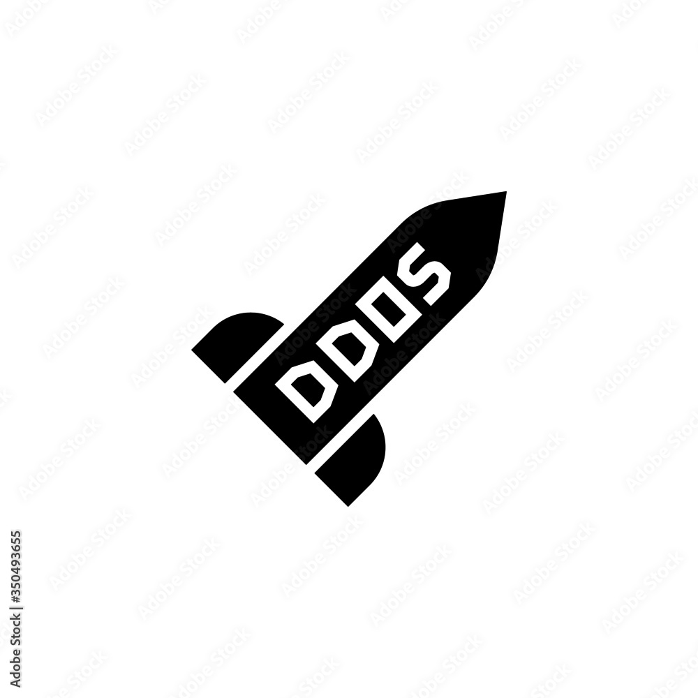 Poster dos attack vector icon in black solid flat design icon isolated on white background