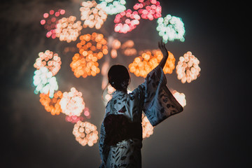 豊橋祇園祭の千輪花火。