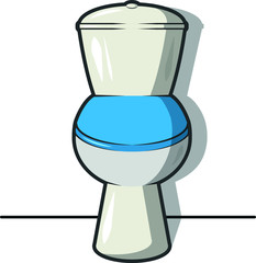 Toilet bowl flat style icon on light background. Vector illustration.